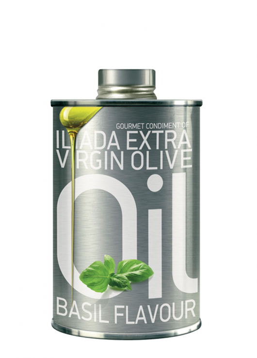 Huile d'olive extra vierge à l'arôme de basilic