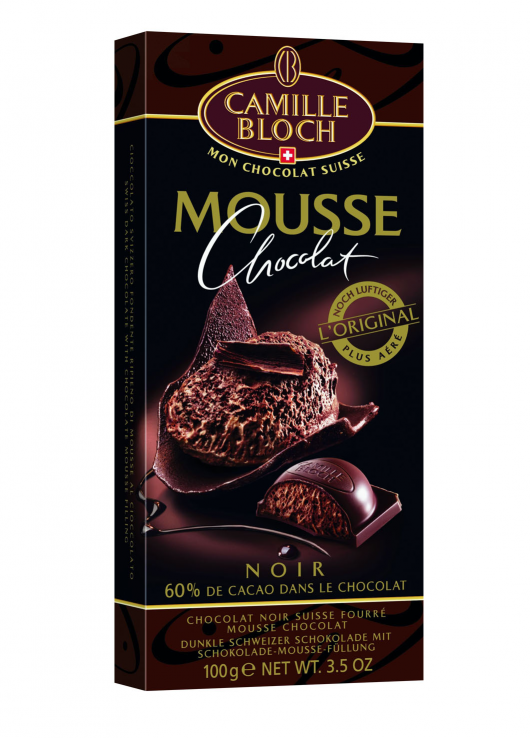 Chocolat noir fourré à la mousse de chocolat noir