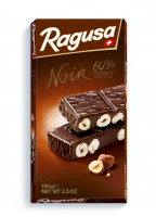 Chocolat noir fourré praliné et noisettes entières